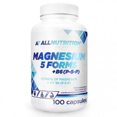 Allnutrition Magnesium 5 Forms + B6 (P-5-P) kapsułki z magnezem, 100 szt.