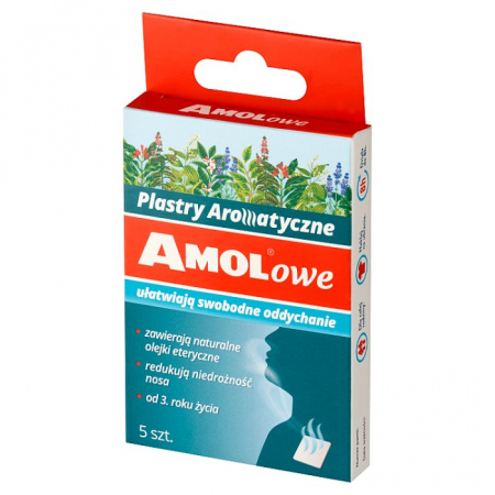 Amolowe plastry aromatyczne na niedrożność nosa, 5 szt.