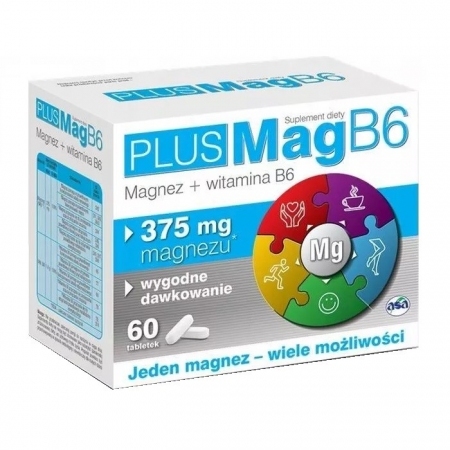 Asa PlusMag B6 tabletki z magnezem i witaminą B6, 60 szt.