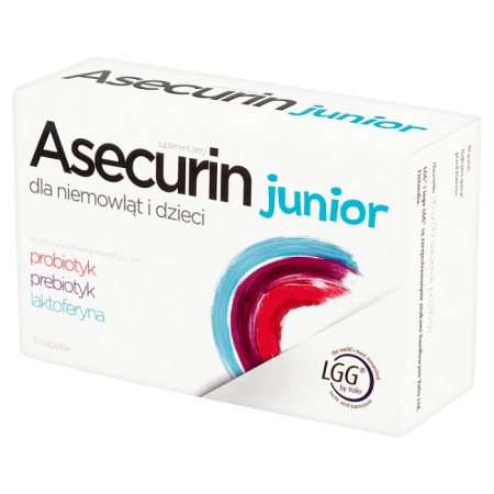 Asecurin Junior 10 saszetek z proszkiem do sporządzenia roztworu