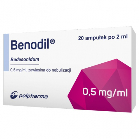 Benodil 0,5 mg/ml 20 ampułek , zawiesina do nebulizacji
