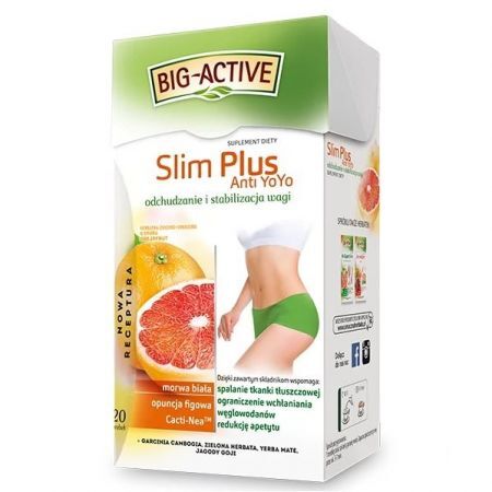 BIG-ACTIVE Herbata Slim Plus Anti YoYo odchudzanie i stabilizacja wagi 20 sasz.