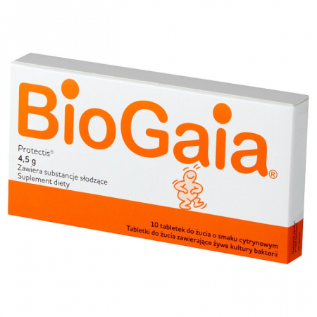 BioGaia ProTectis Probiotyczne tabletki do żucia smak cytrynowy 10 tabl.