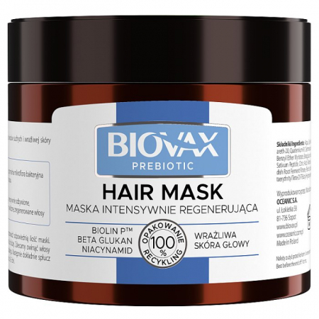 BIOVAX Prebiotyk Maska Intensywnie Regenerująca do wrażliwej skóry głowy 250 ml