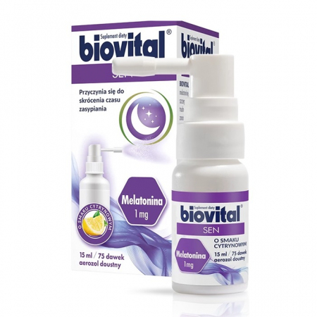 Biovital Sen aerozol doustny z melatoniną smak cytrynowy, 15 ml