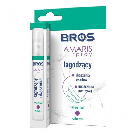 Bros Amaris spray łagodzący ukąszenia owadów z mentolem i aloesem, 9 ml