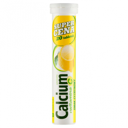 Calcium + witamina C (smak cytrynowy) 20 tabl.