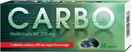 Carbo medicinalis MF 250 mg 20 tabletek