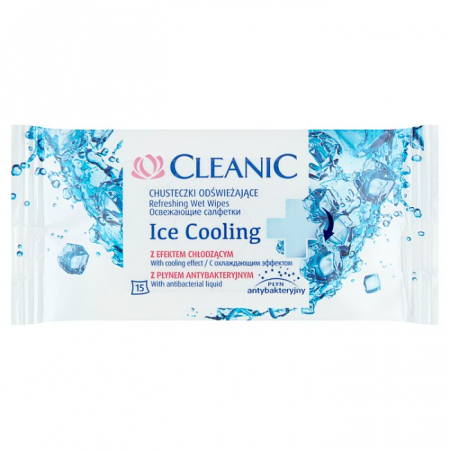 CLEANIC ICE COOLING Chusteczki odświeżające z efektem chłodzenia 15 szt.