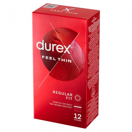 Durex Feel Thin Classic prezerwatywy cieńsze, 12 szt.