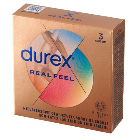 Durex prezerwatywy bez lateksu Real Feel 3 szt bezlateksowe