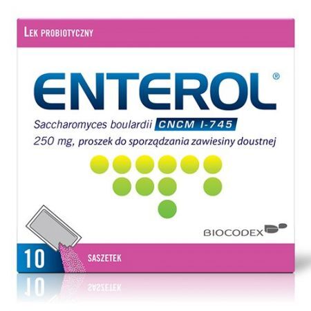 Enterol 250 mg proszek do sporządzania zawiesiny doustnej saszetki, 10 szt.