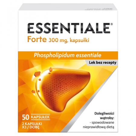 Essentiale Forte 300 mg kapsułki twarde na dolegliwości wątrobowe, 50 szt.