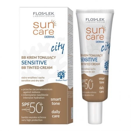 Flos-Lek Sun Care Derma City BB krem tonujący SPF 50+ sensitive, 30 ml