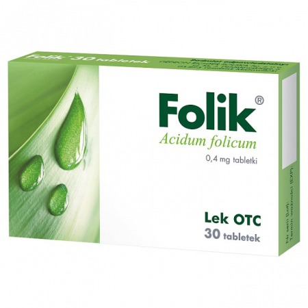 Folik 0,4 mg 30 tabletek / kwas foliowy