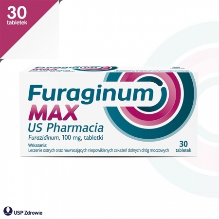 Furaginum MAX US Pharmacia 100 mg tabletki na zakażenia dróg moczowych, 30 szt.
