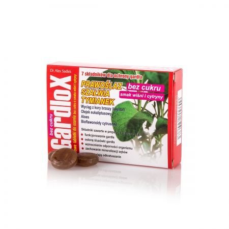 Gardlox ziołowe bez cukru (smak wiśniowo-cytrynowy) 16 pastylek do ssania