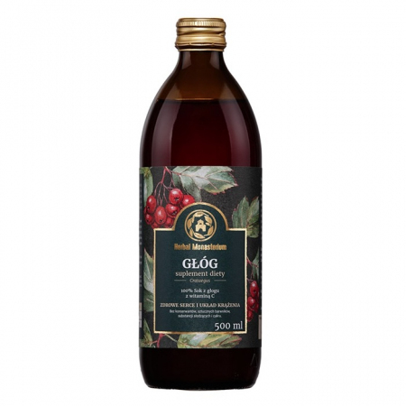 Herbal Monasterium Głóg 100% naturalny sok z głogu z witaminą C, 500 ml