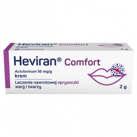 Heviran Comfort 50mg/g krem przeciwwirusowy na opryszczkę, 2 g