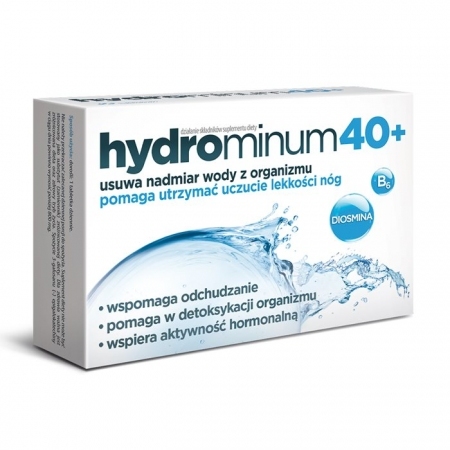 Hydrominum 40+ tabletki wspomagające usuwanie wody z organizmu, 30 szt.