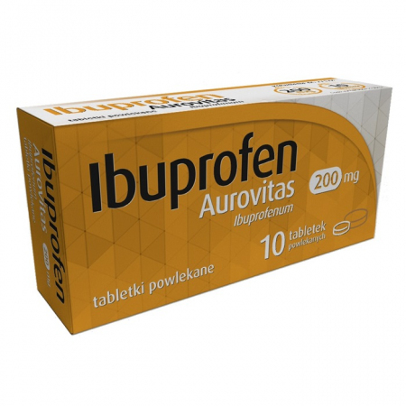 Ibuprofen Aurovitas 200 mg tabletki powlekane przeciwbólowe, 10 szt.