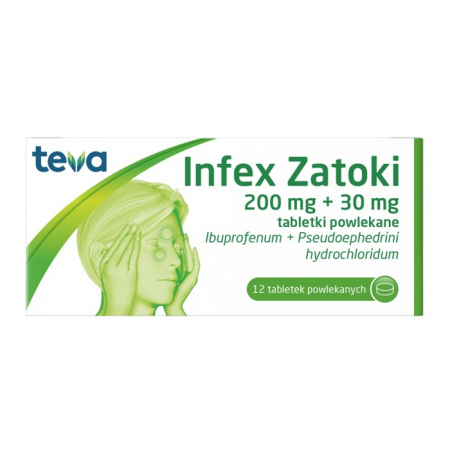 Infex Zatoki 200 mg + 30 mg tabletki powlekane, 12 szt.