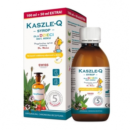 Kaszle-Q ziołowy syrop na kaszel i przeziębienie dla dzieci, 150 ml