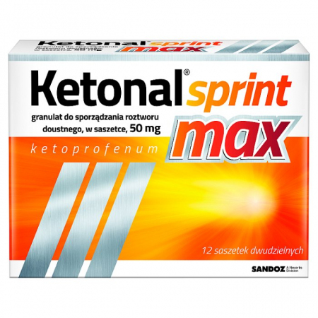 Ketonal Sprint Max 50 mg granulki do sporządzania roztworu doustnego, 12 szt.