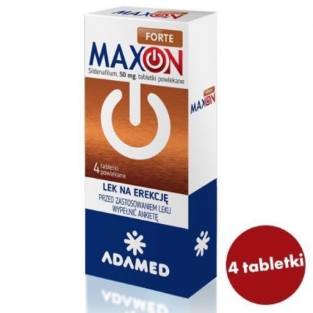 Maxon Forte Sildenafilum 50 mg tabletki na zaburzenia erekcji, 4 szt.