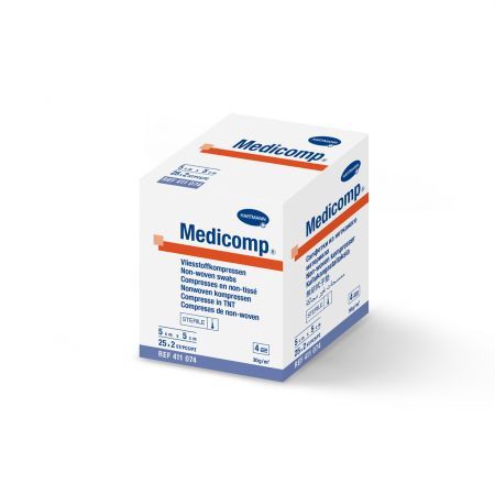 Medicomp kompresy jałowe 5 cm x 5 cm z włókniny, 2 x 25 szt.