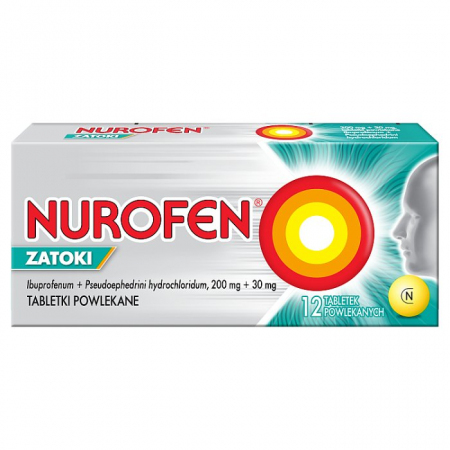 Nurofen Zatoki 200 mg + 30 mg 12 tabletek powlekanych