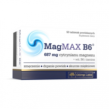 Olimp MagMAX B6 tabletki powlekane z cytrynianem magnezu, 50 szt.