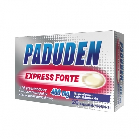 Paduden Express Forte 400 mg kapsułki miękkie z ibuprofenem, 20 szt.
