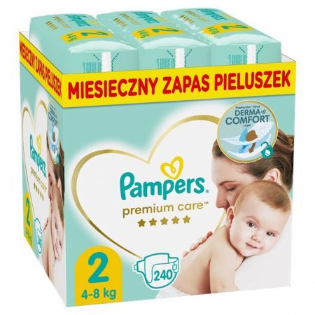 Pampers Premium Care 2 pieluszki jednorazowe od 4 do 8 kg, 240 szt.
