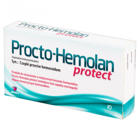 Procto-Hemolan Protect 10 czopków doodbytniczych / Hemoroidy