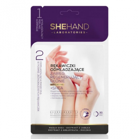 SheHand Rękawiczki odmładzające zabieg na dłonie z peelingiem, 2 szt.