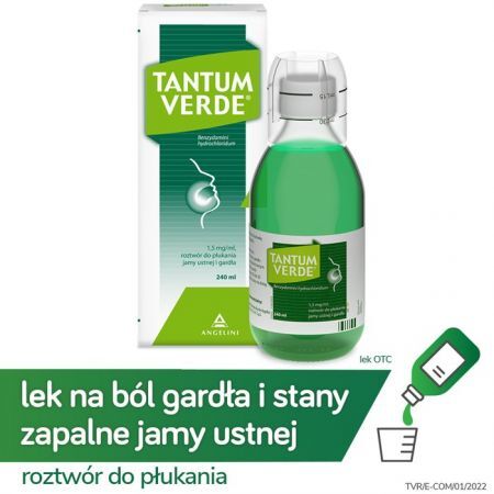 Tantum Verde 1,5 mg/ml roztwór do płukania jamy ustnej i gardła 240 ml