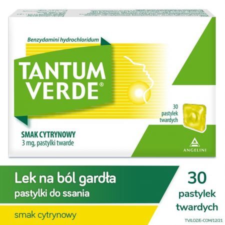 Tantum Verde smak cytrynowy 3 mg 30 pastylek do ssania
