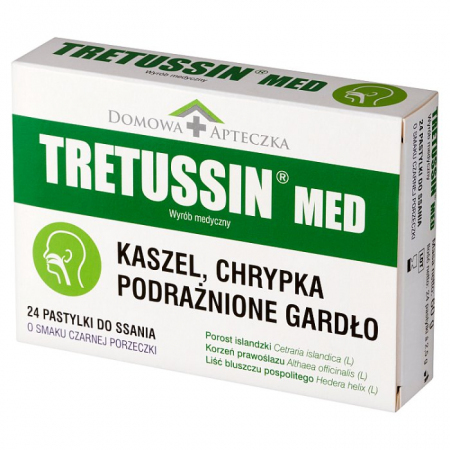 Tretussin Med (czarna porzeczka) 24 pastylki do ssania