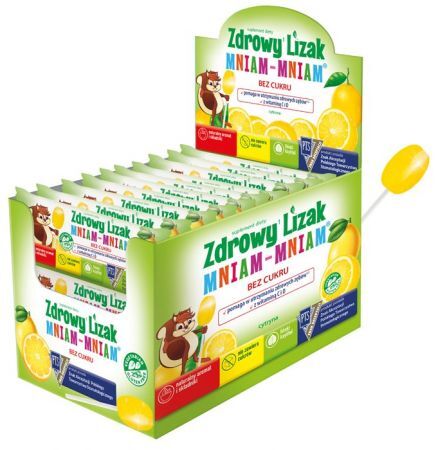 Zdrowy Lizak Mniam-Mniam - smak cytrynowy 40 sztuk
