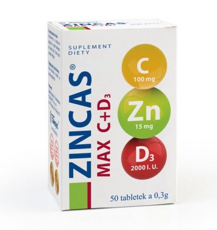 Zincas Max C+D3 50 tabletek
