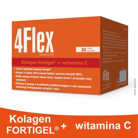 4 Flex kolagen nowej generacji z witaminą C saszetki, 30 szt.