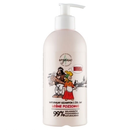 4Organic Naturalny szampon i żel do mycia dla dzieci 2w1 Kajko i Kokosz Leśne poziomki 350ml
