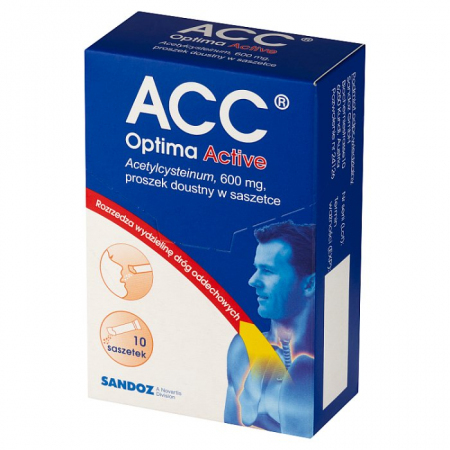 ACC Optima Active 600 mg 10 saszetek z proszkiem do rozpuszczania na języku