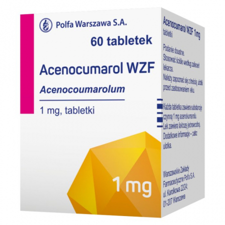 Acenocumarol WZF 1 mg, 60 tabletek