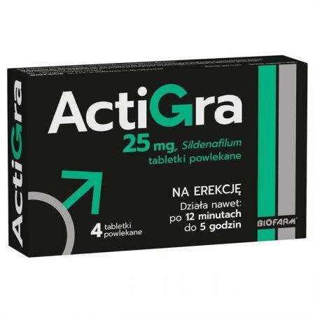 Actigra 25mg 4 tabletki powlekane