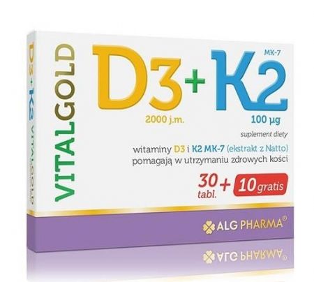 ALG Pharma D3 + K2 VitalGold 30 tabletek + 10 tabletek gratis!