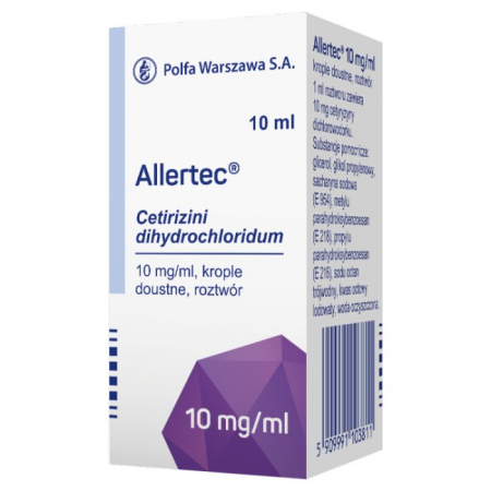 Allertec 10 mg/ml 10 ml krople doustne,roztwór