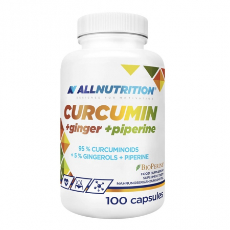 Allnutrition Curcumin + ginger + piperine kapsułki, 100 szt.
