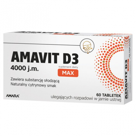 Amavit D3 Max 4000j.m. 60 tabletek ulegających rozpadowi w jamie ustnej